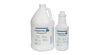 white Sporicidin cleaning solution bottles