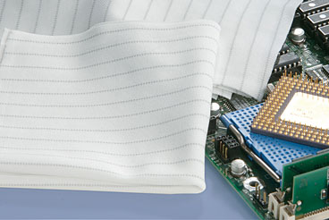 cloth wipes on top of computer chips